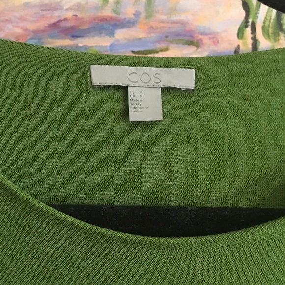 COS Asymmetrical Faux-Wrapped Blouse - Pea Green - Picture 2 of 2